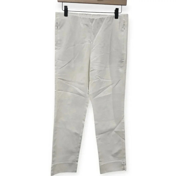 J Jill Pants  Small Petite White Essential Cotton Stretch Pull On Cropped Capri - Picture 1 of 5
